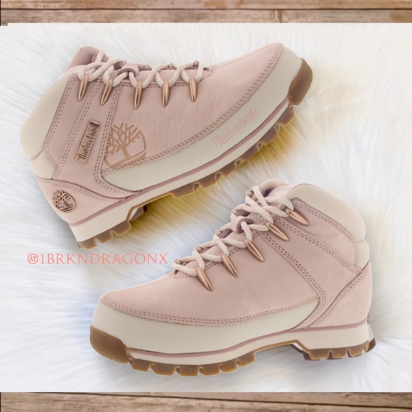 NWT BABY PINK TIMBERLAND EURO Pink White Gold Gorgeous Rare Tims - Picture 16 of 16